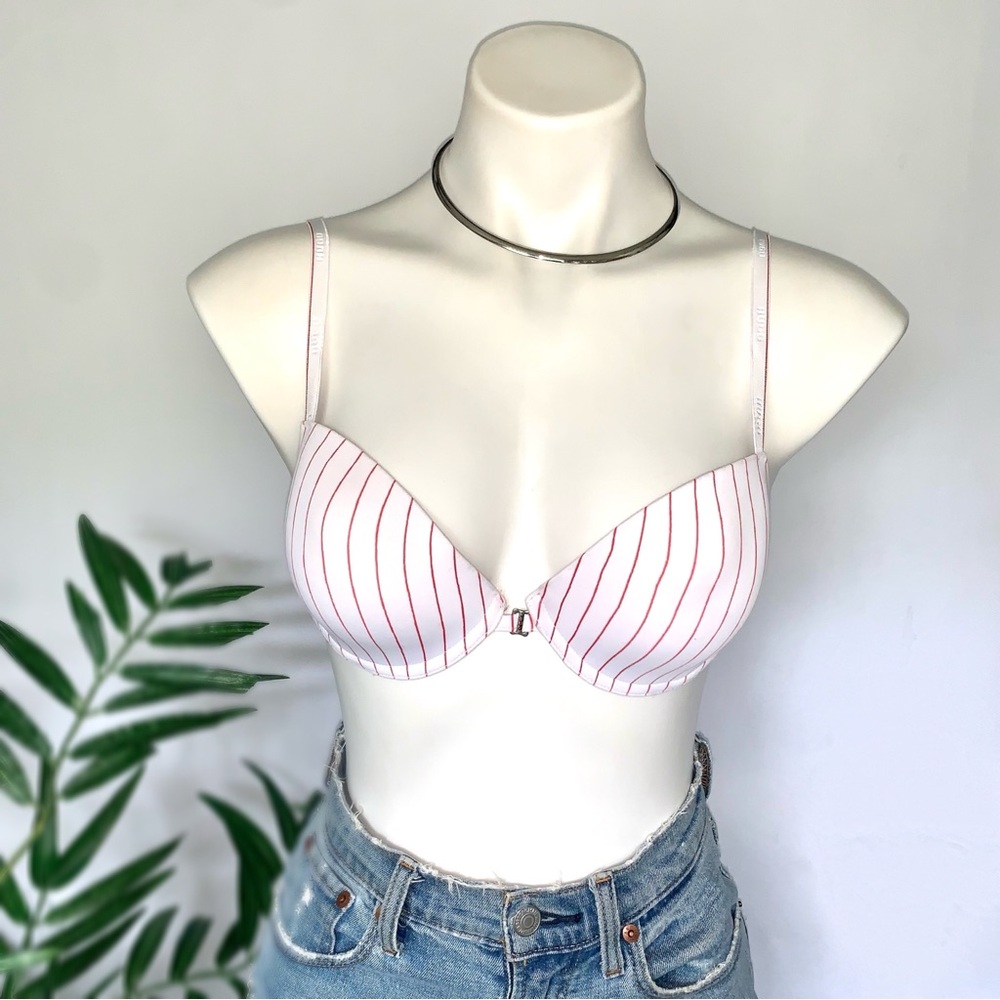 s t r i p e :: Rare Hugo Boss HUGO Striped Padded Logo Bra